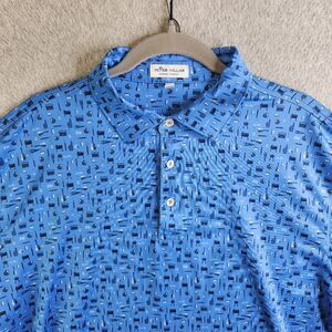 Peter Millar Shirt Mens L Tailgate BBQ Glacier Golf Club Durango Summer Comfort